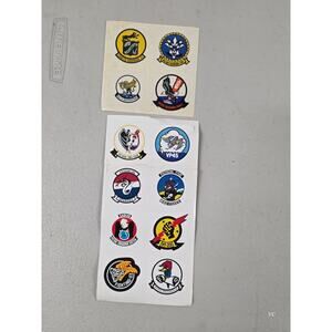 Vintage US Navy Squadron Decal Lot VP VF HS Aviation Stickers P-3 F-14
